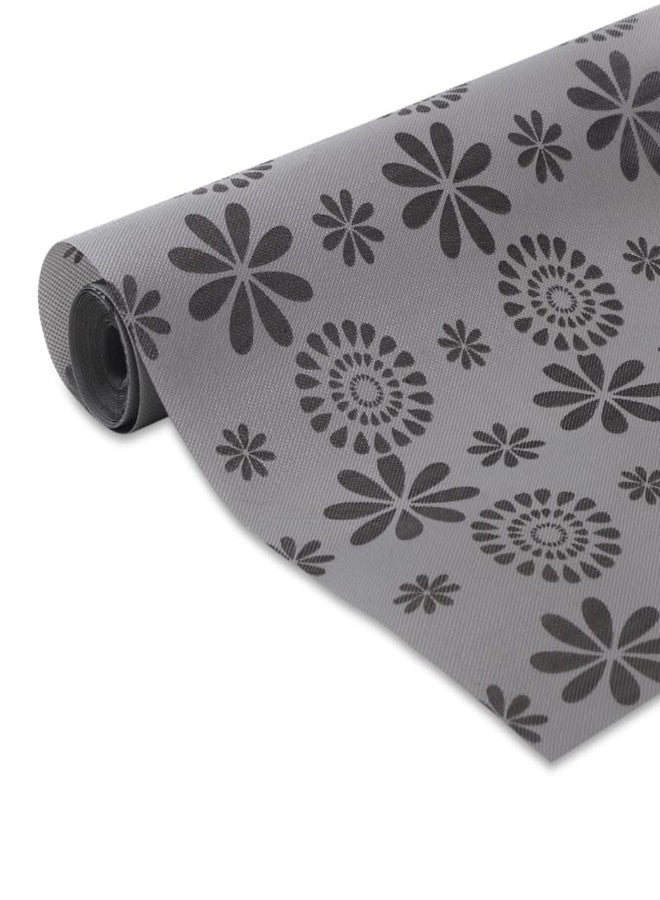 SUBETE Anti-Slip Waterproof Kitchen Drawer Liner | Non-Adhesive Shelf & Cabinet Mats | Anti-Skid Liner for Wardrobe, Cupboard, and Fridge | 45 cm x 300 cm (Floral Grey Pattern) - Image 3